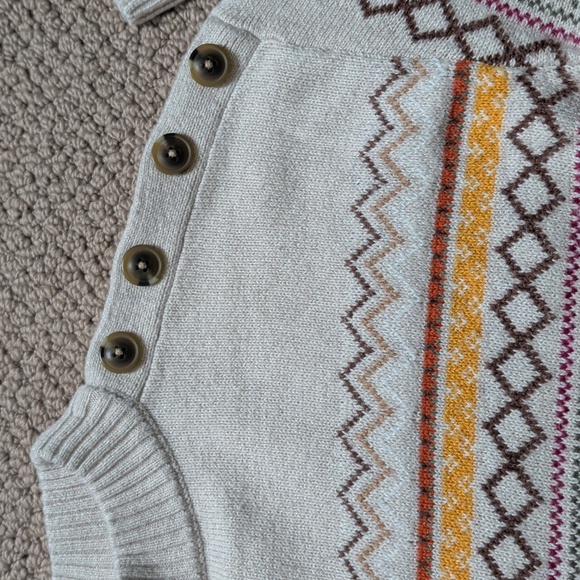 Fair Isle Highland Fox Mockneck Cotton Blend Pullover Sweater L - Picture 4 of 11